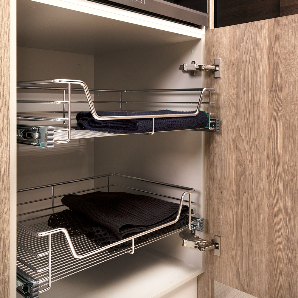 Pull Out Chrome Basket, 200Mm Height, 800Mm Module Nikpol