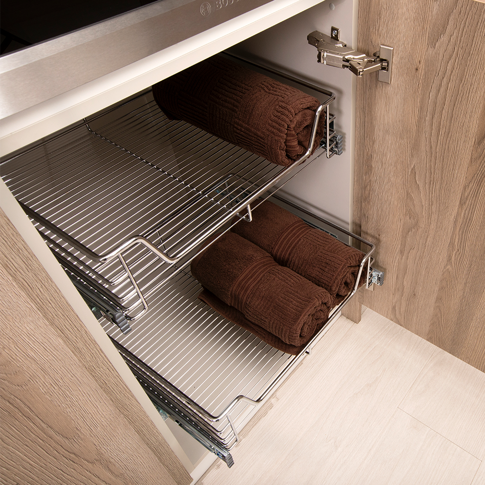 Pull Out Chrome Basket, 200Mm Height, 800Mm Module Nikpol